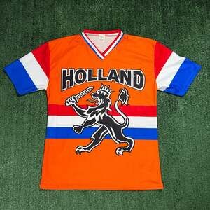 Holland Vintage 1990s Football Jersey Fan Shirt XL Orange Lion Blokecore